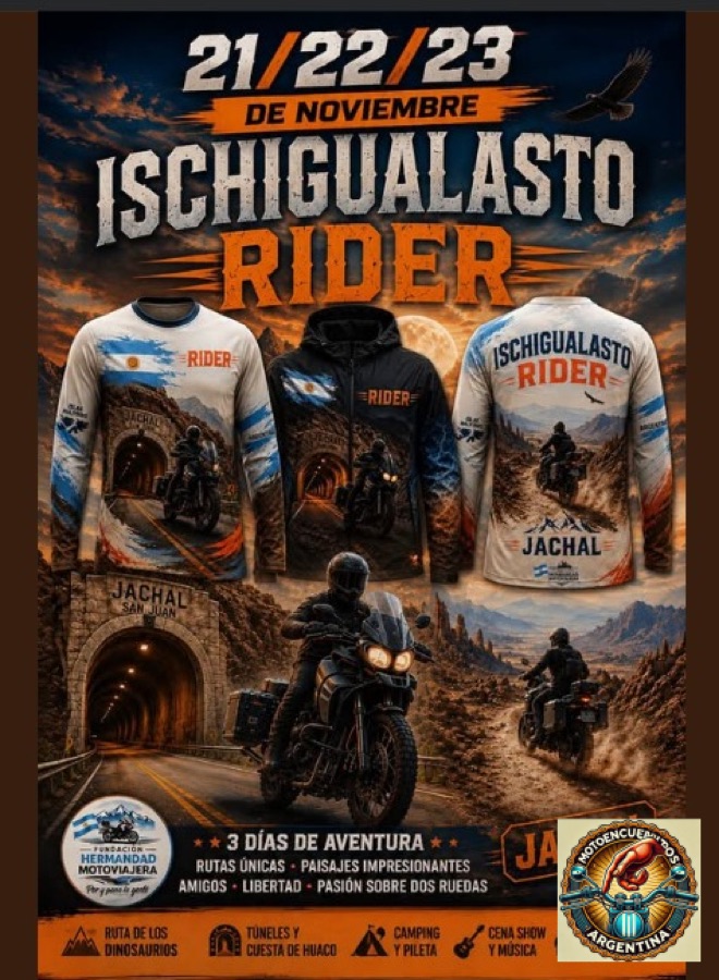 Flyer de ISCHIGUALASTO RIDER, por Fundación Hermandad Motoviajera