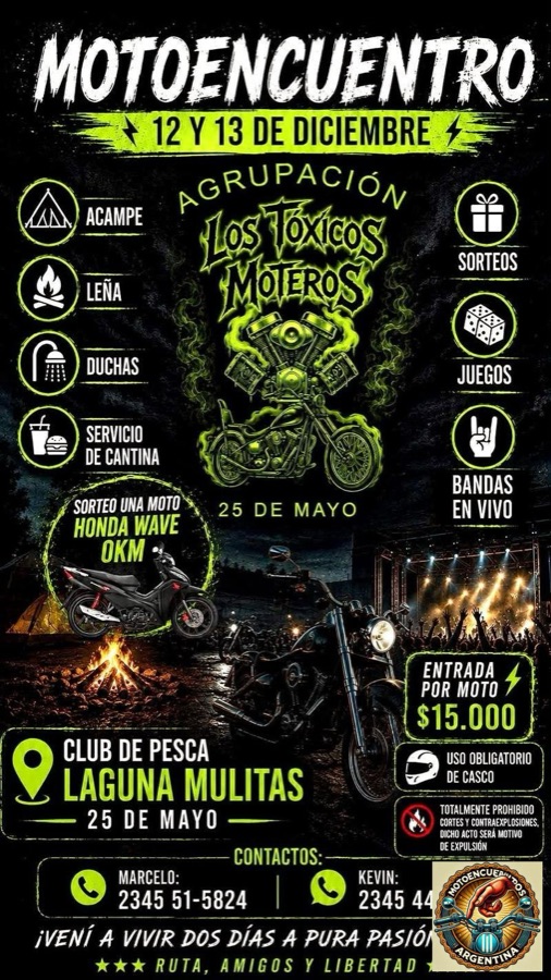 Flyer de Motoencuentro Agrupación Los Tóxicos Moteros, por Agrupación Los Tóxicos Moteros