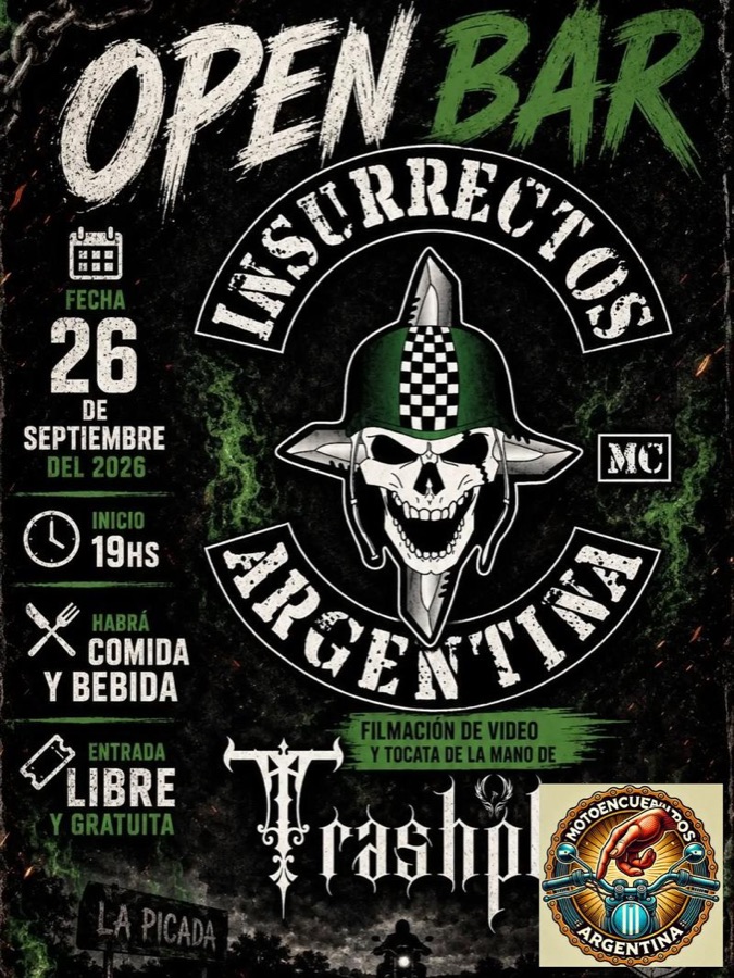 Flyer de OPEN BAR INSURRECTOS ARGENTINA, por Insurrectos Argentina MC