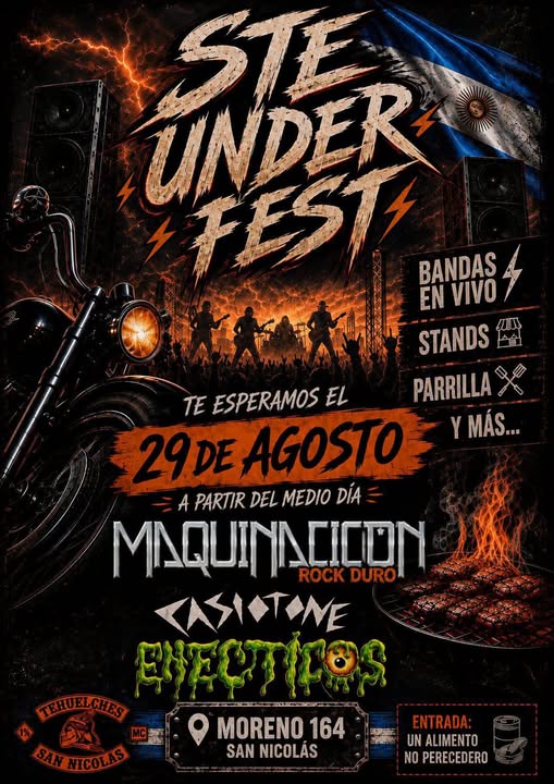 Flyer de STE Under Fest San Nicolás, por Tehuelches MC San Nicolás