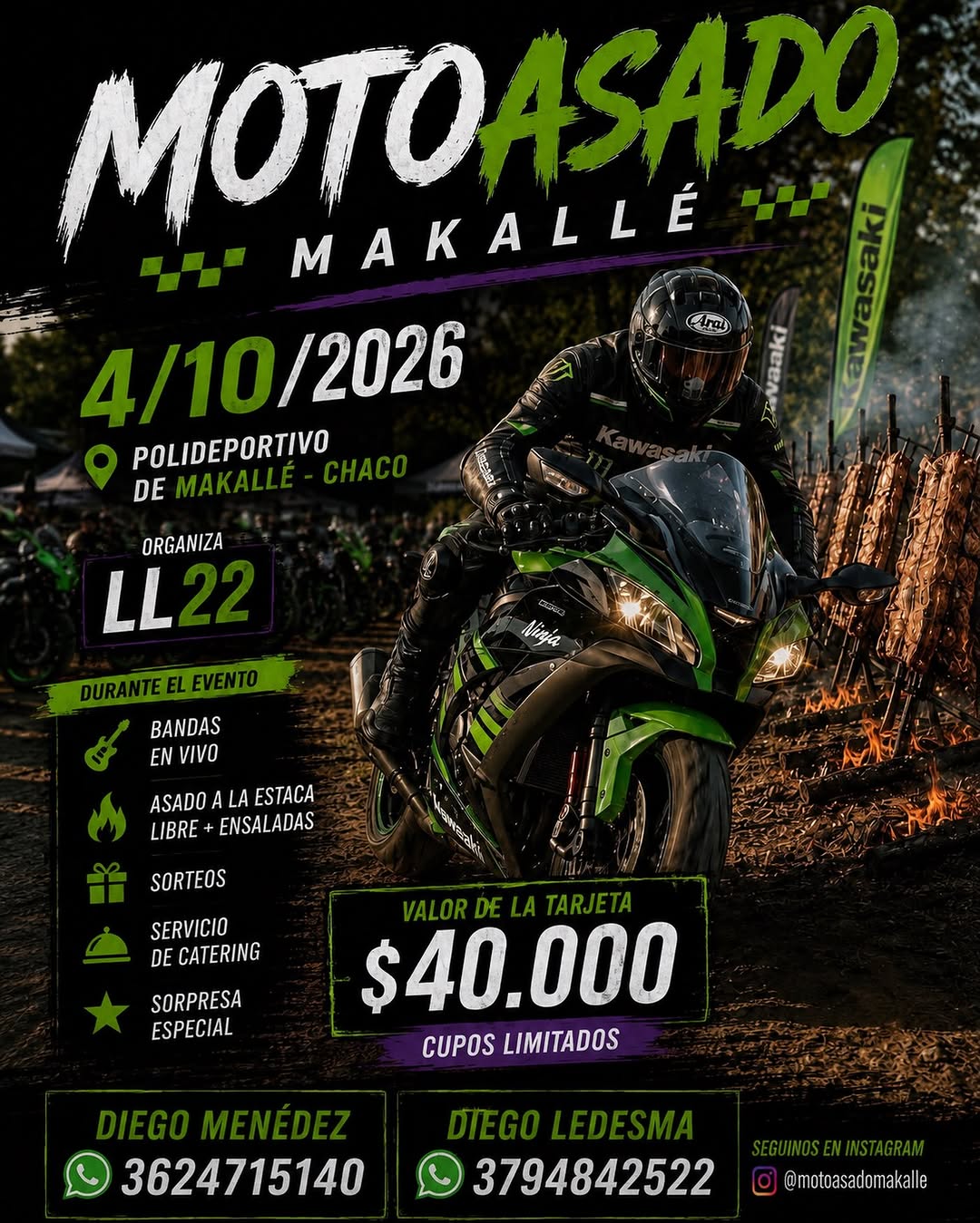 Flyer de MotoAsado Makallé 2026, por LL22