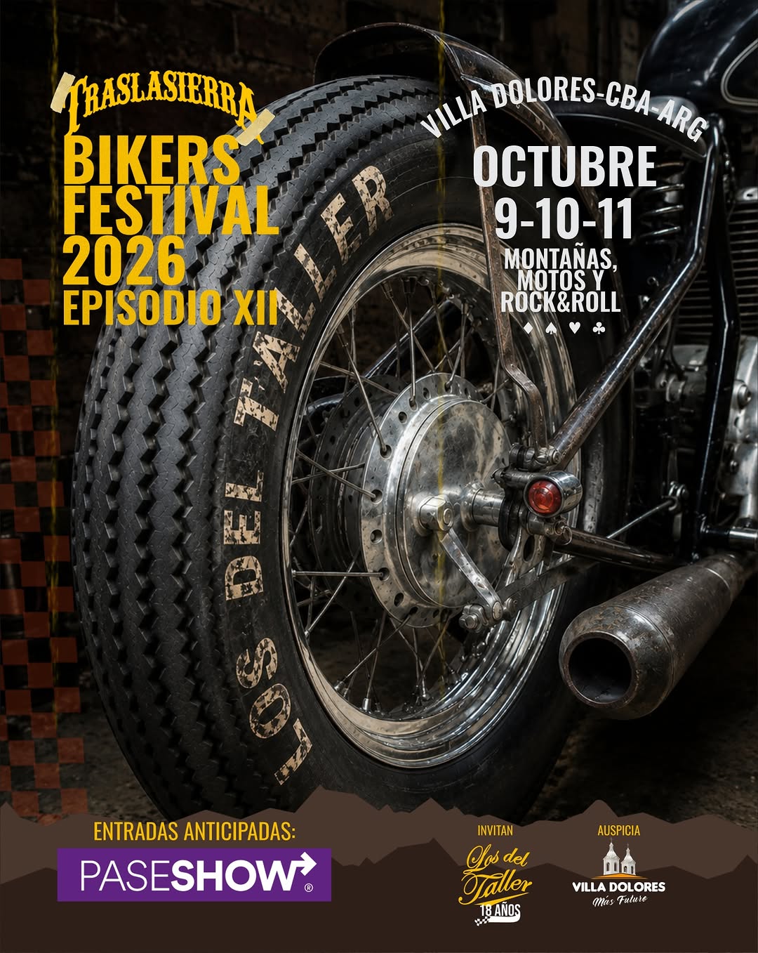 Flyer de Traslasierra Bikers Festival 2026 (Episodio XII), por Los del Taller