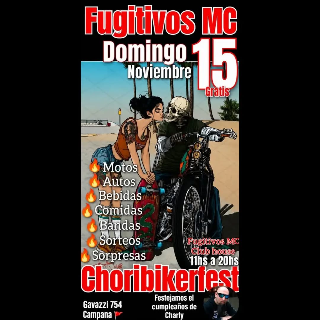 Flyer de Choribikerfest — Fugitivos MC Campana, por fugitivosmc