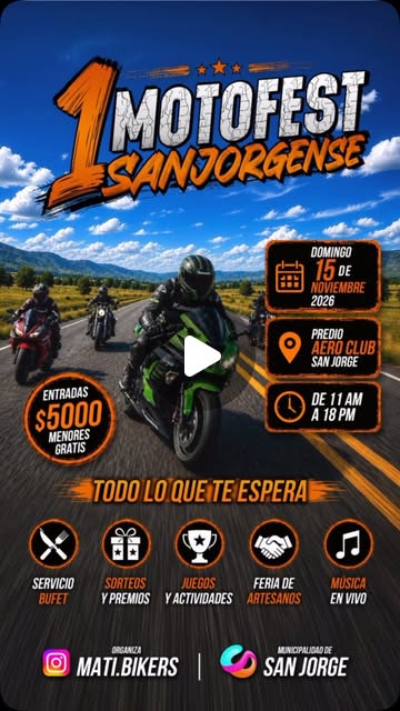 Flyer de 1° Motofest Sanjorgense, por mati.bikers