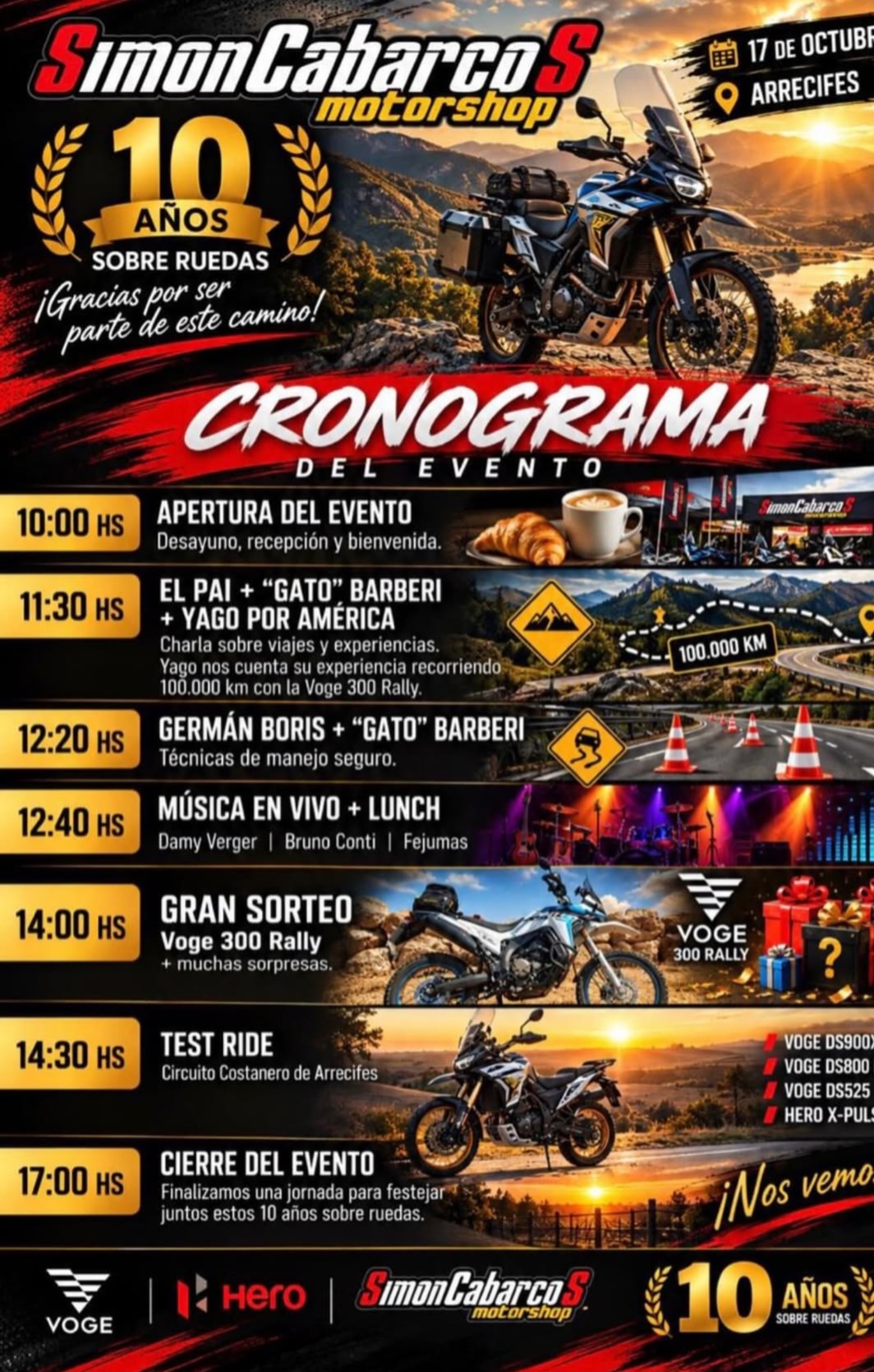 Flyer de SimonCabarcos Motorshop - 10 Años Sobre Ruedas, por simoncabarcosmotorshop