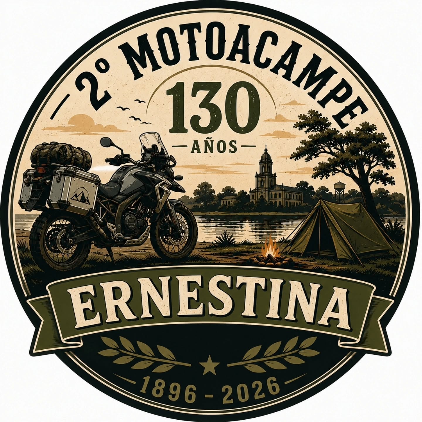 Flyer de 2° Motoacampe Ernestina — 130 años, por ernestina.motoacampe