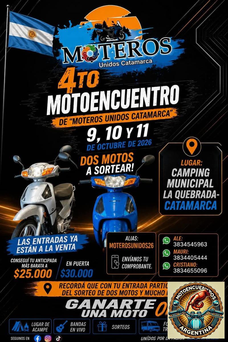 Flyer de 4º Motoencuentro de Moteros Unidos Catamarca, por moteros.unidos.catamarca