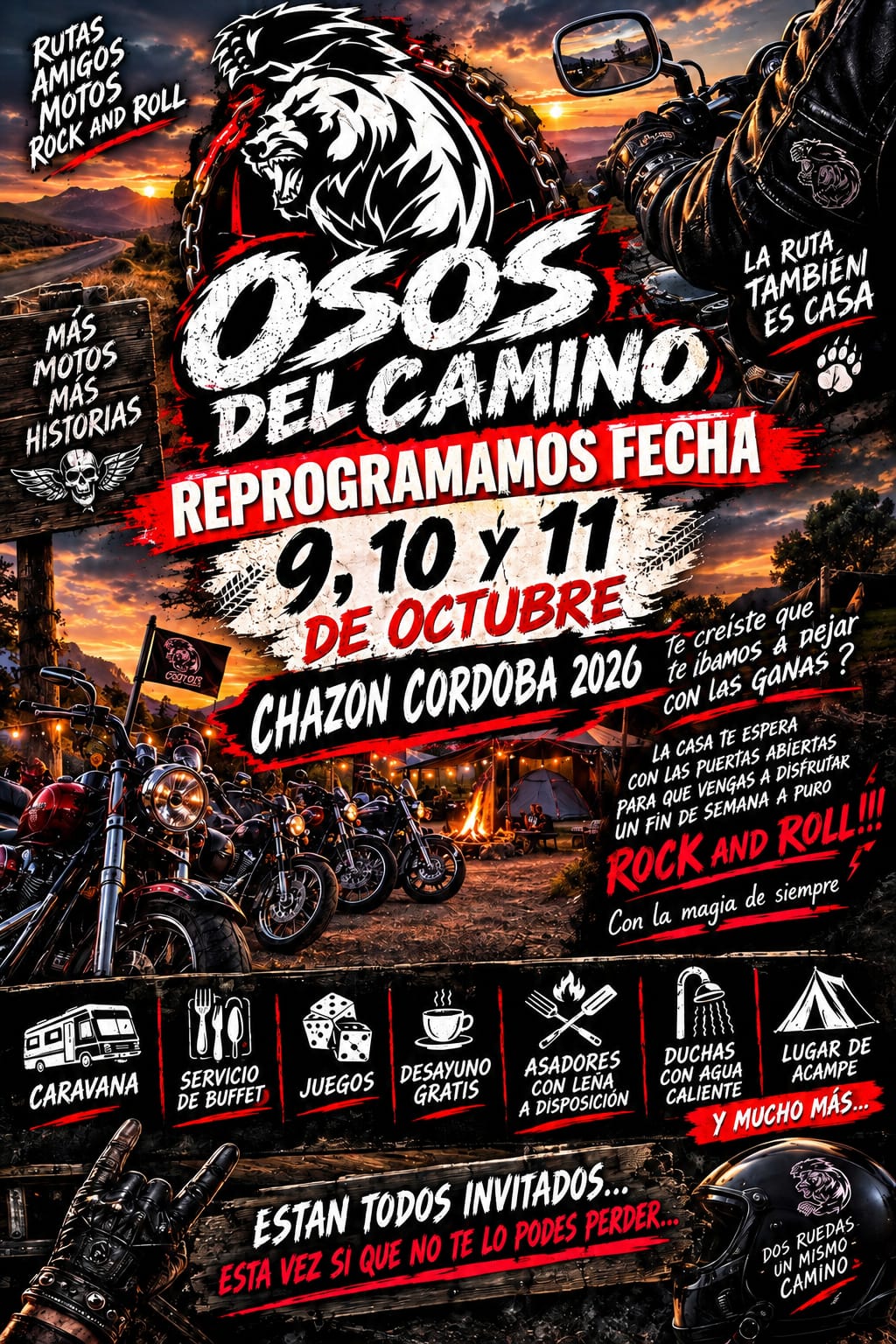 Flyer de 8° Motoencuentro Osos del Camino MG, por Sin identificar